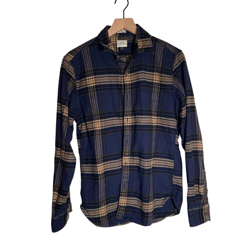 J. CREW Slim Fit Plaid flannel oversized 90s grunge gorpcore button shirt M